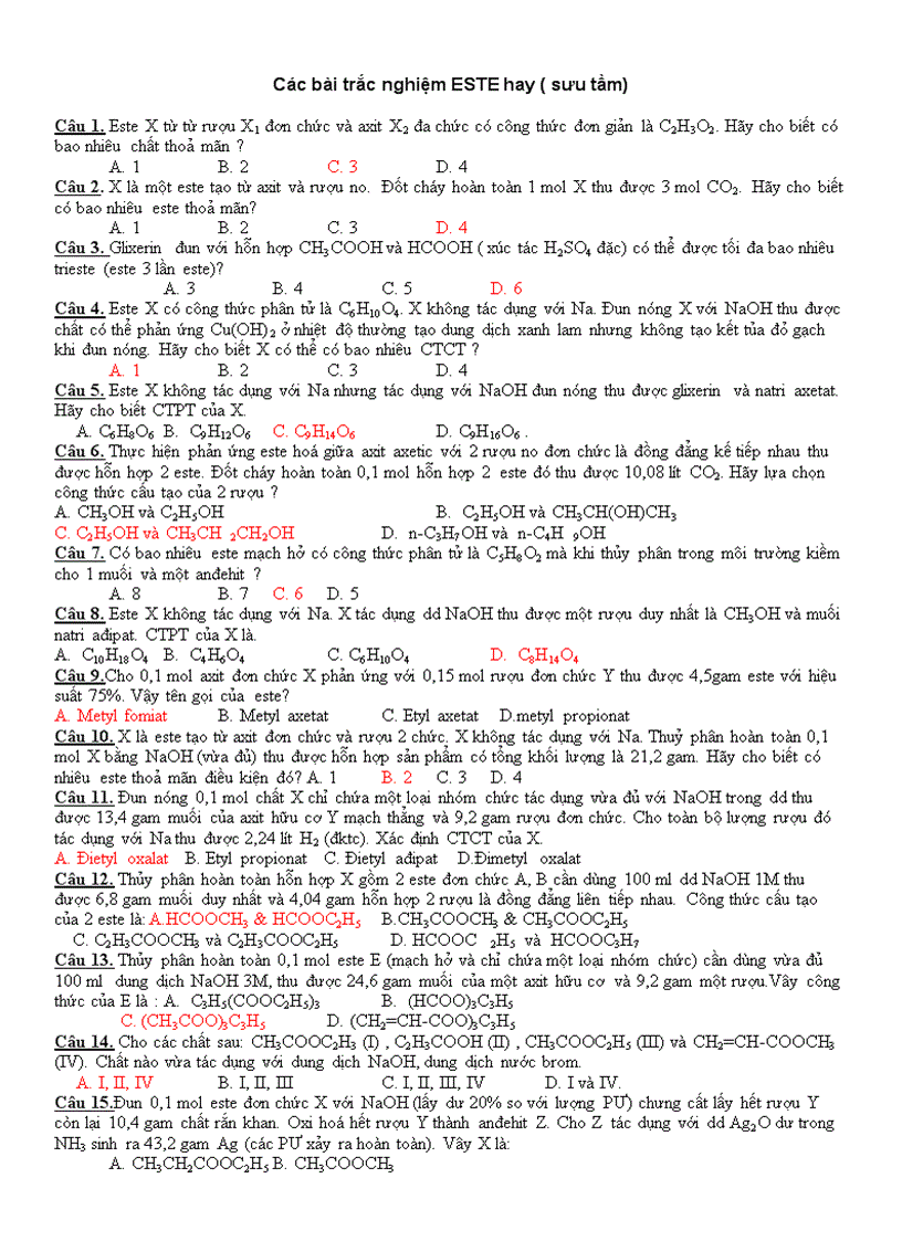 image for page Trac nghiem ESTE phan dang dap an