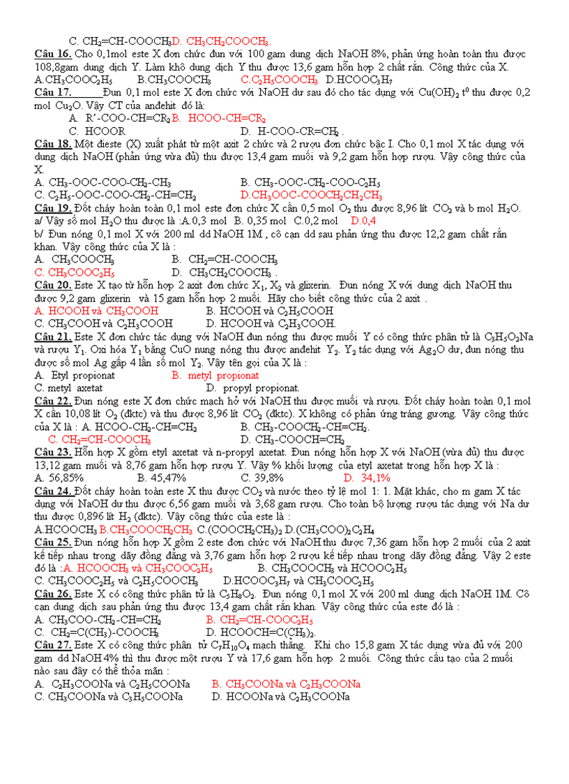 image for page Trac nghiem ESTE phan dang dap an