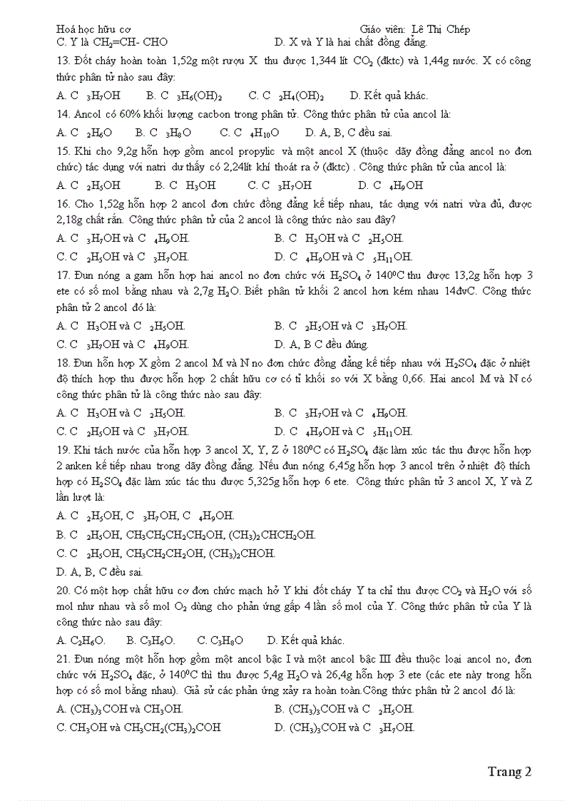 image for page TRẮC NGHIỆM HÓA HỌC HỮU CƠ hay