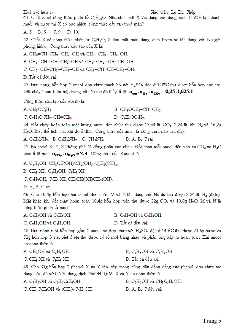 image for page TRẮC NGHIỆM HÓA HỌC HỮU CƠ hay