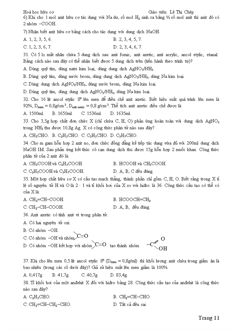 image for page TRẮC NGHIỆM HÓA HỌC HỮU CƠ hay