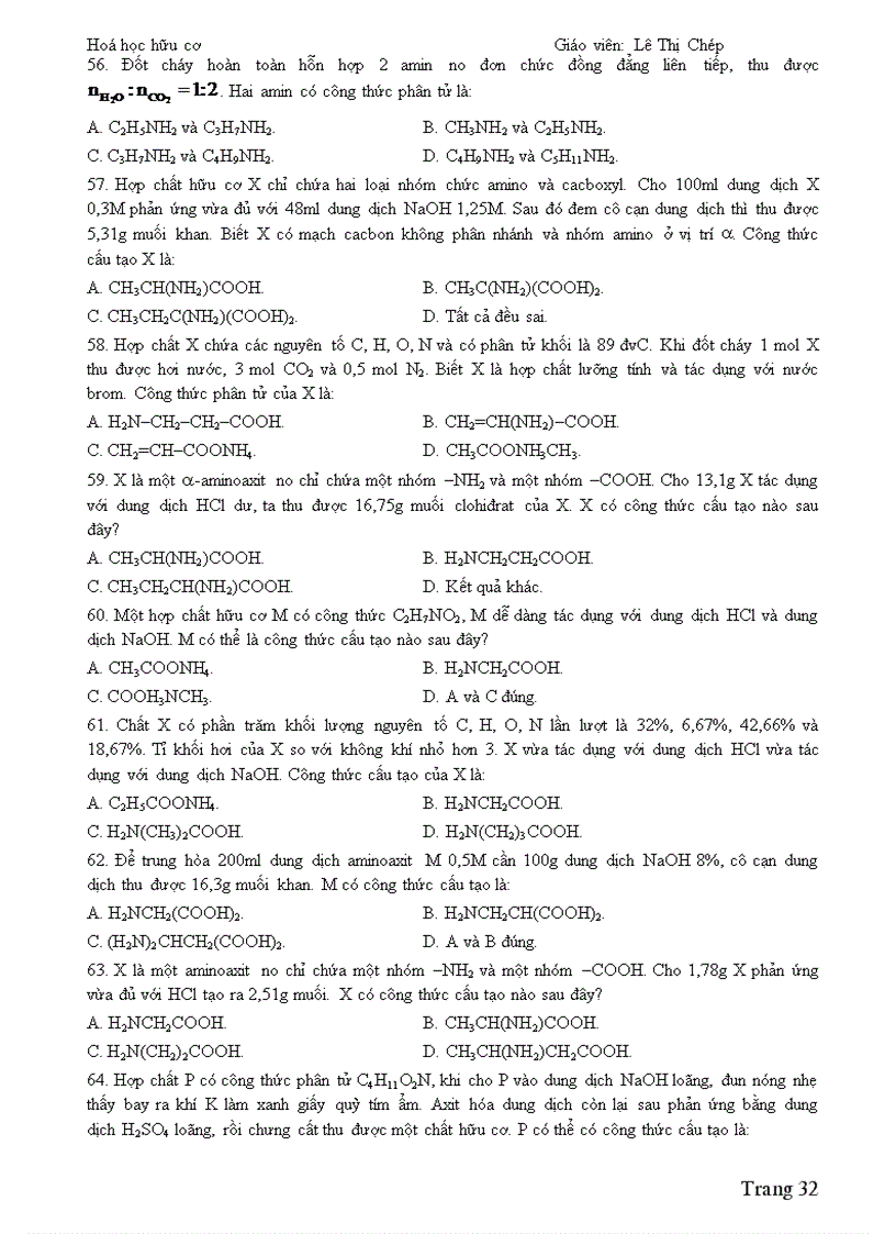 image for page TRẮC NGHIỆM HÓA HỌC HỮU CƠ hay