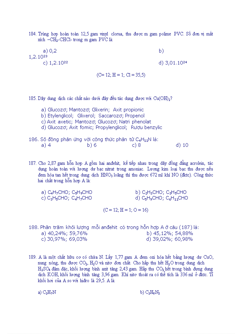 image for page Trac nghiem hoa huu co 2