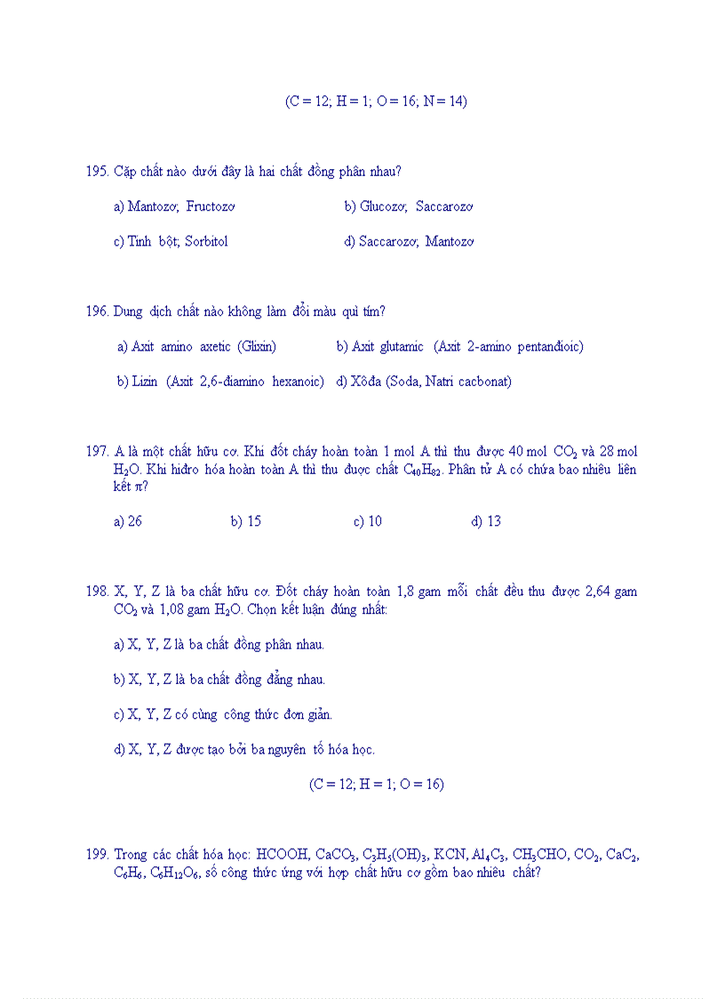 image for page Trac nghiem hoa huu co 2