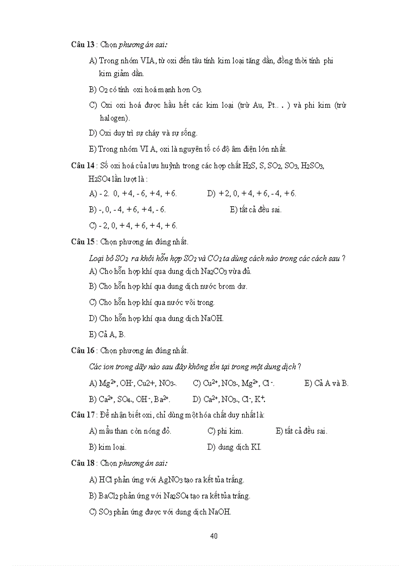 image for page TRắc nghiệm khách quan hóa học chương trình THPT