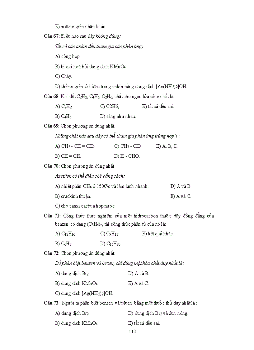 image for page TRắc nghiệm khách quan hóa học chương trình THPT