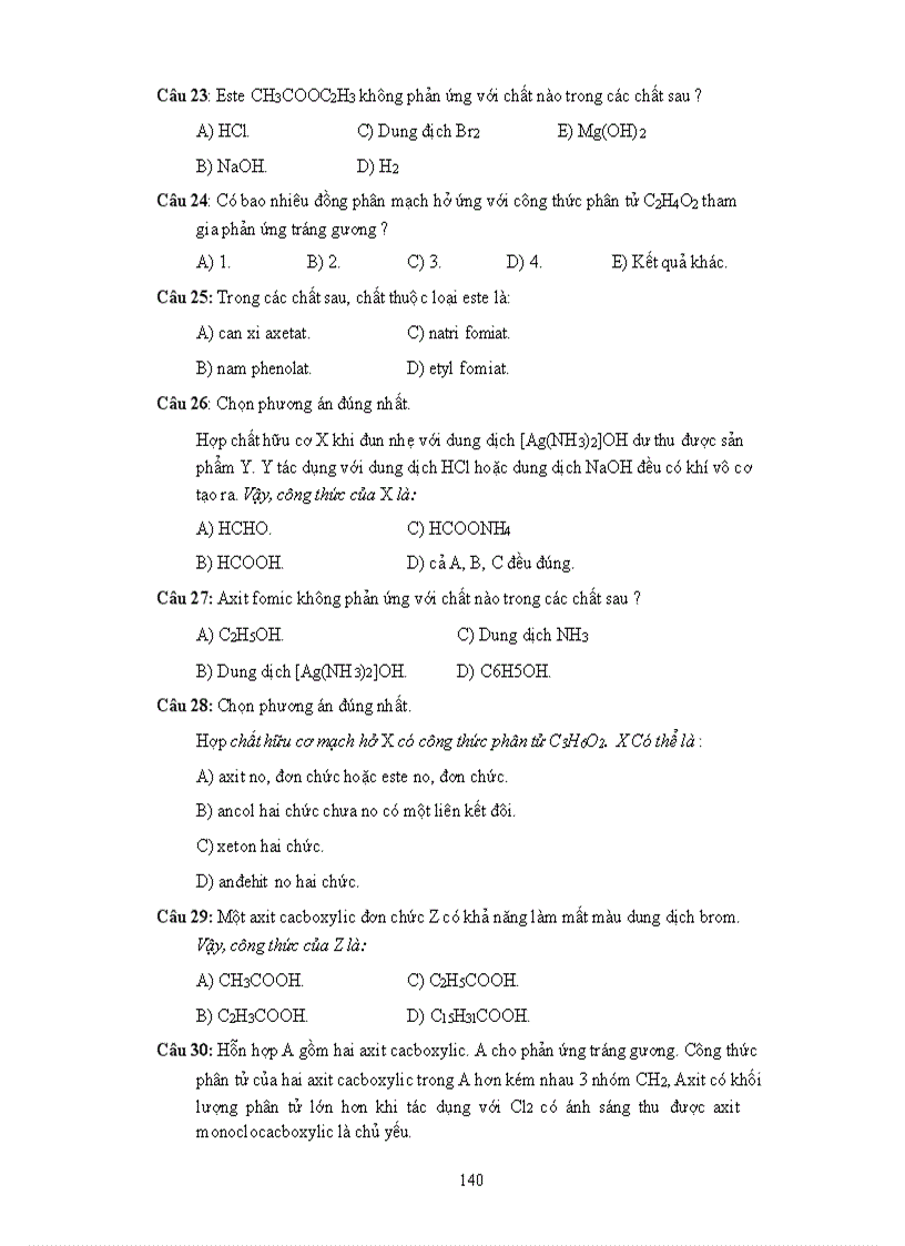 image for page TRắc nghiệm khách quan hóa học chương trình THPT