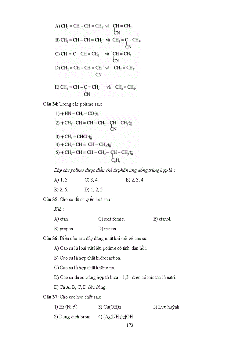 image for page TRắc nghiệm khách quan hóa học chương trình THPT