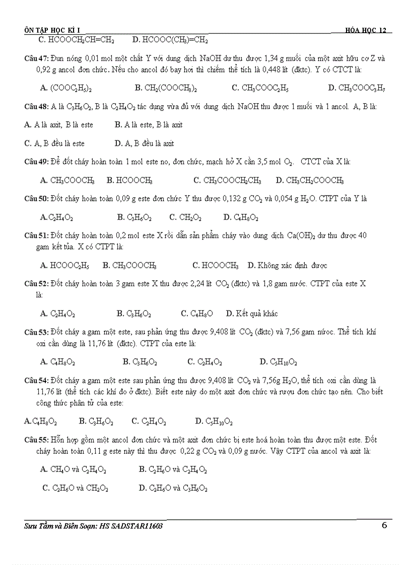image for page Trắc Nghiệm Ôn HK1 Lớp 12