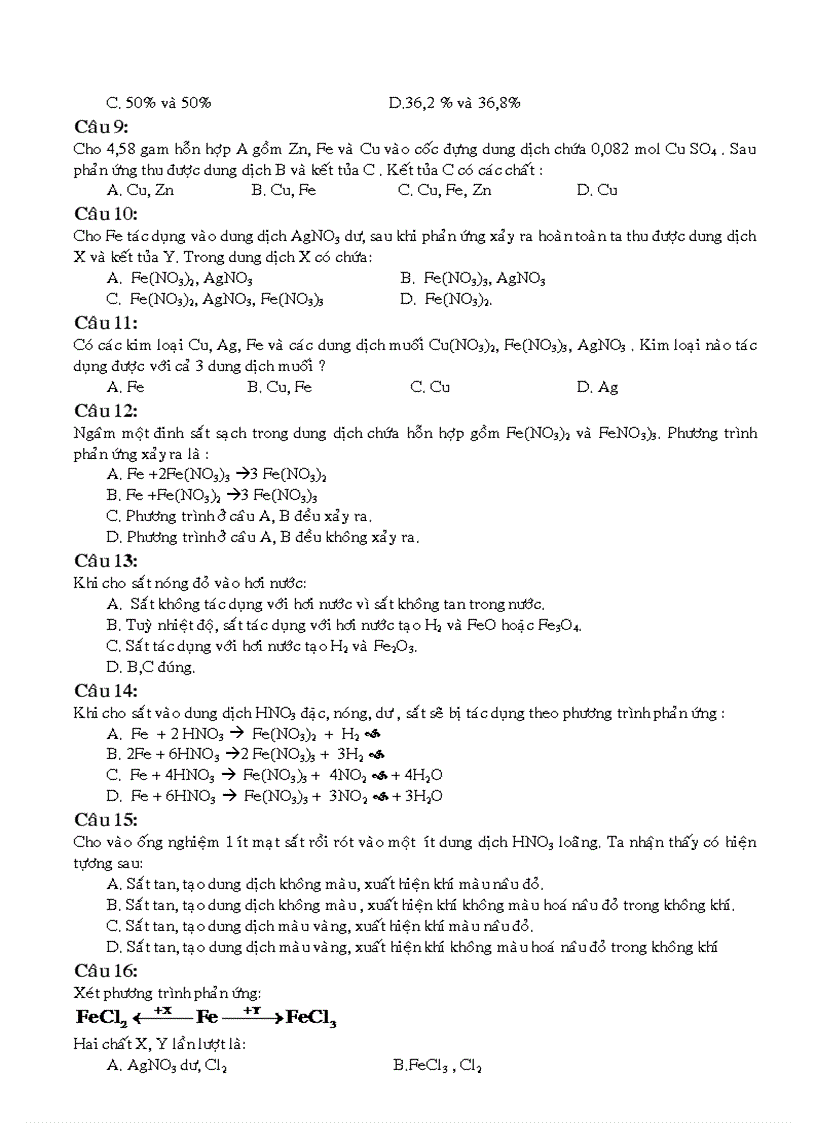 image for page Trac nghiem tung chuong hoa 12
