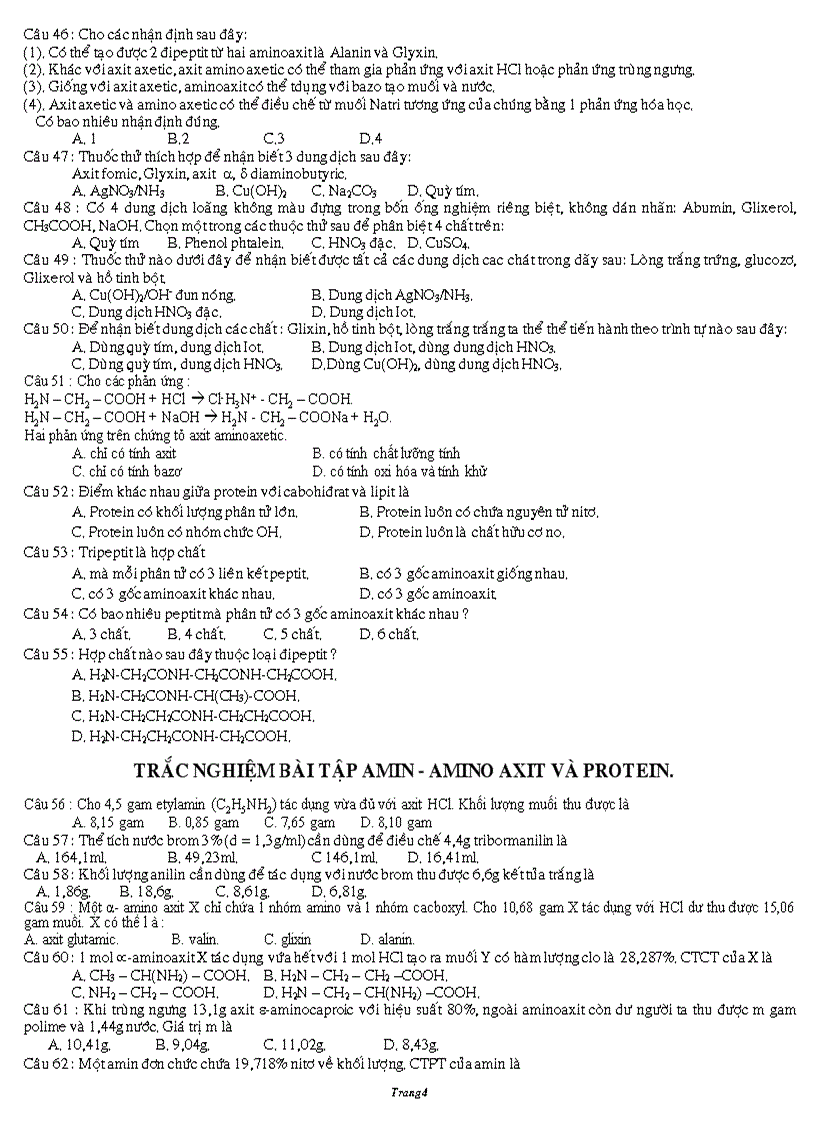 image for page Tracnghiem amin aminoaxit