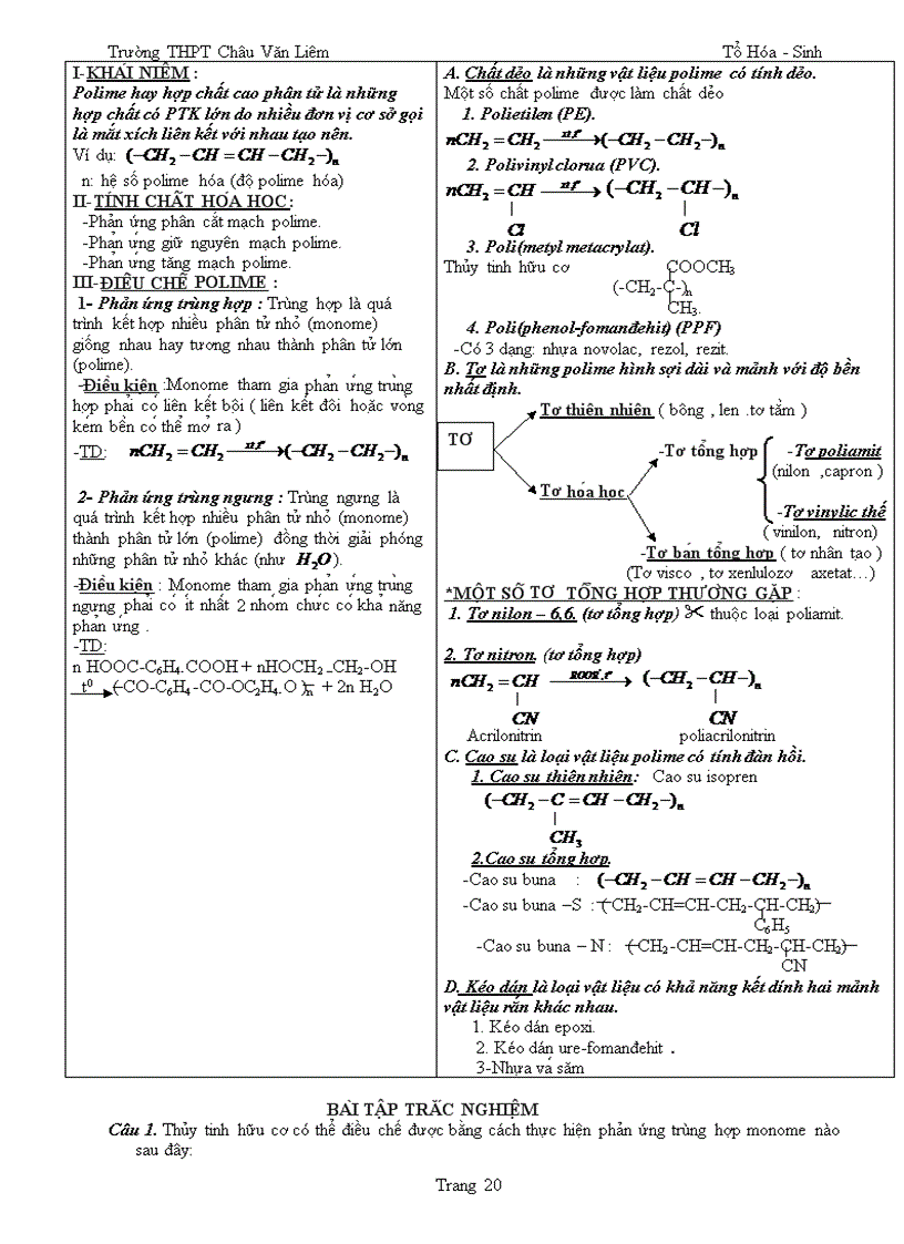 image for page Tron bo cau hoi hoc ki i hot