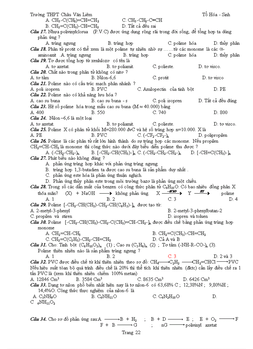 image for page Tron bo cau hoi hoc ki i hot