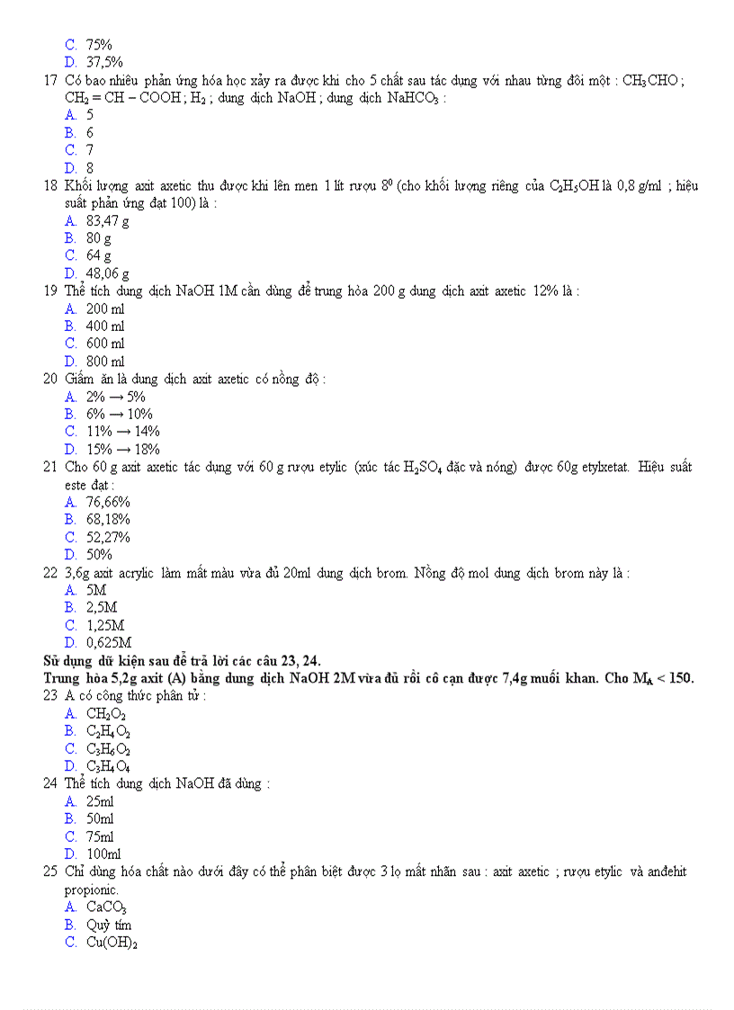 image for page Trắc nghiệm Hóa hữu cơ 2 1