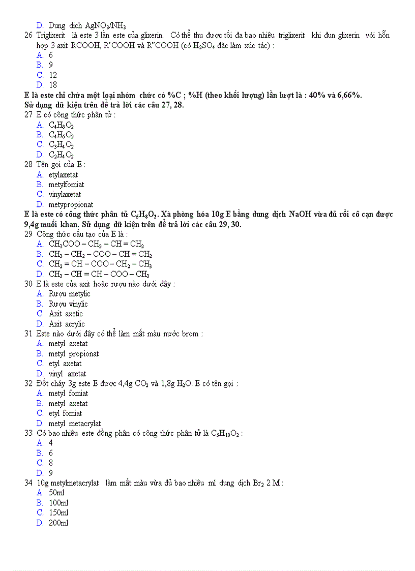 image for page Trắc nghiệm Hóa hữu cơ 2 1