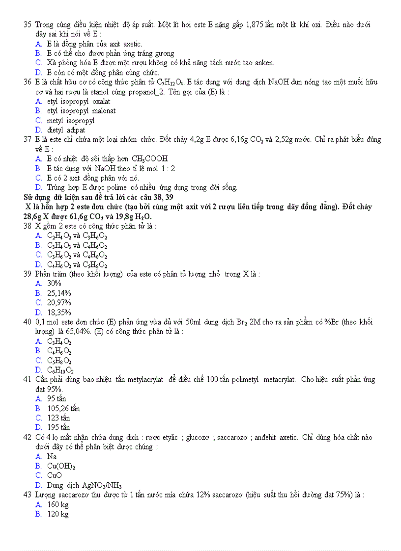 image for page Trắc nghiệm Hóa hữu cơ 2 1