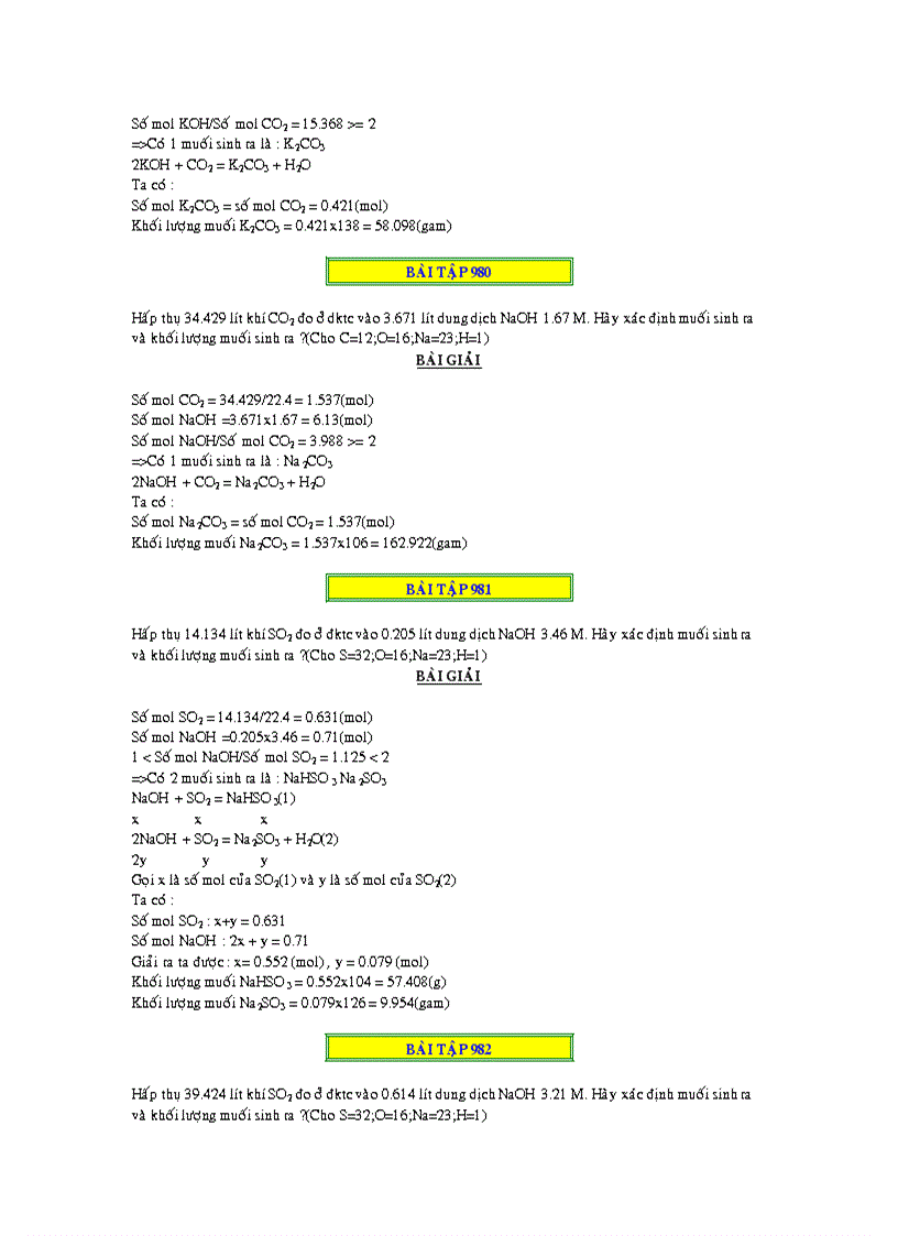 image for page 1000 bai toan ve CO2 và SO2