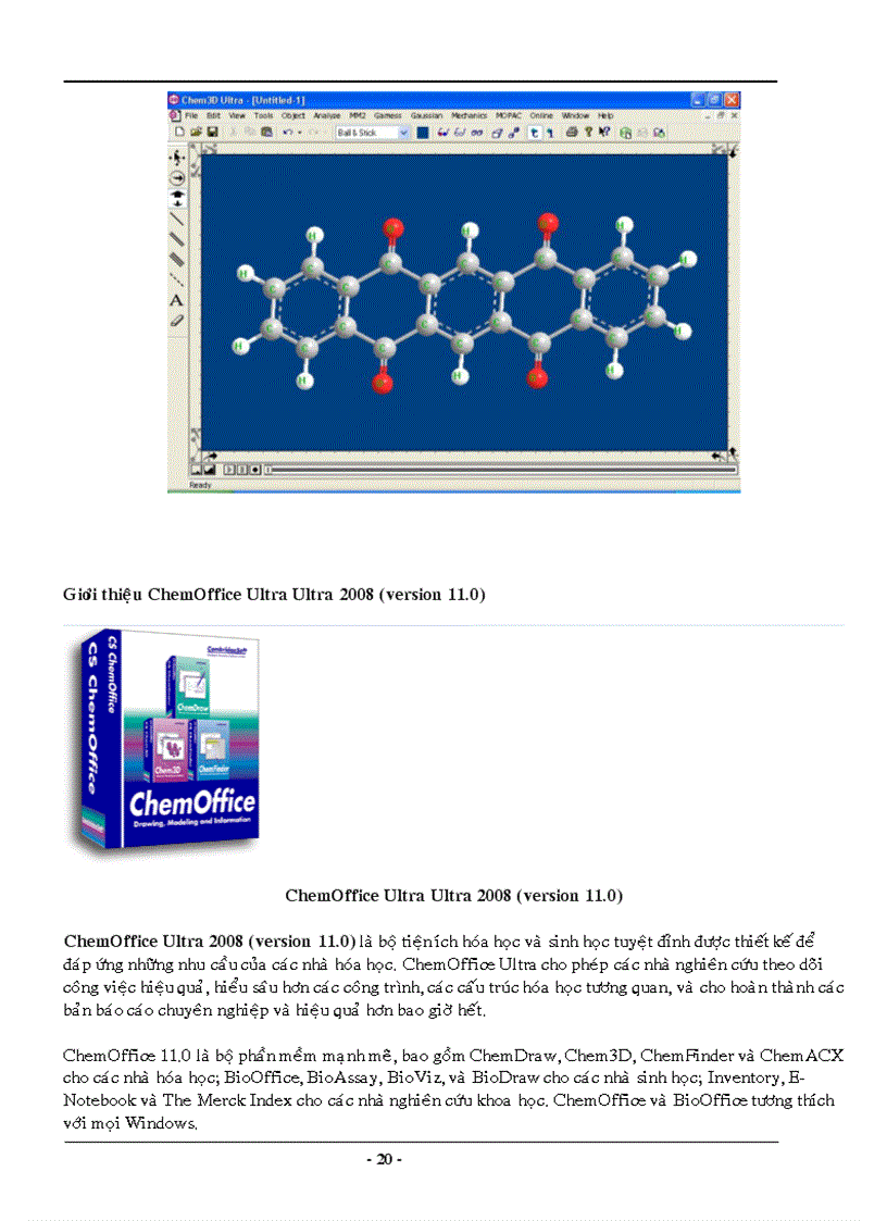 image for page Cách sử dụng phần mềm ChemOffice 2008