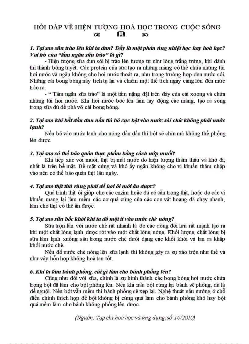 image for page Hiện tượng hóa học trong đời sống