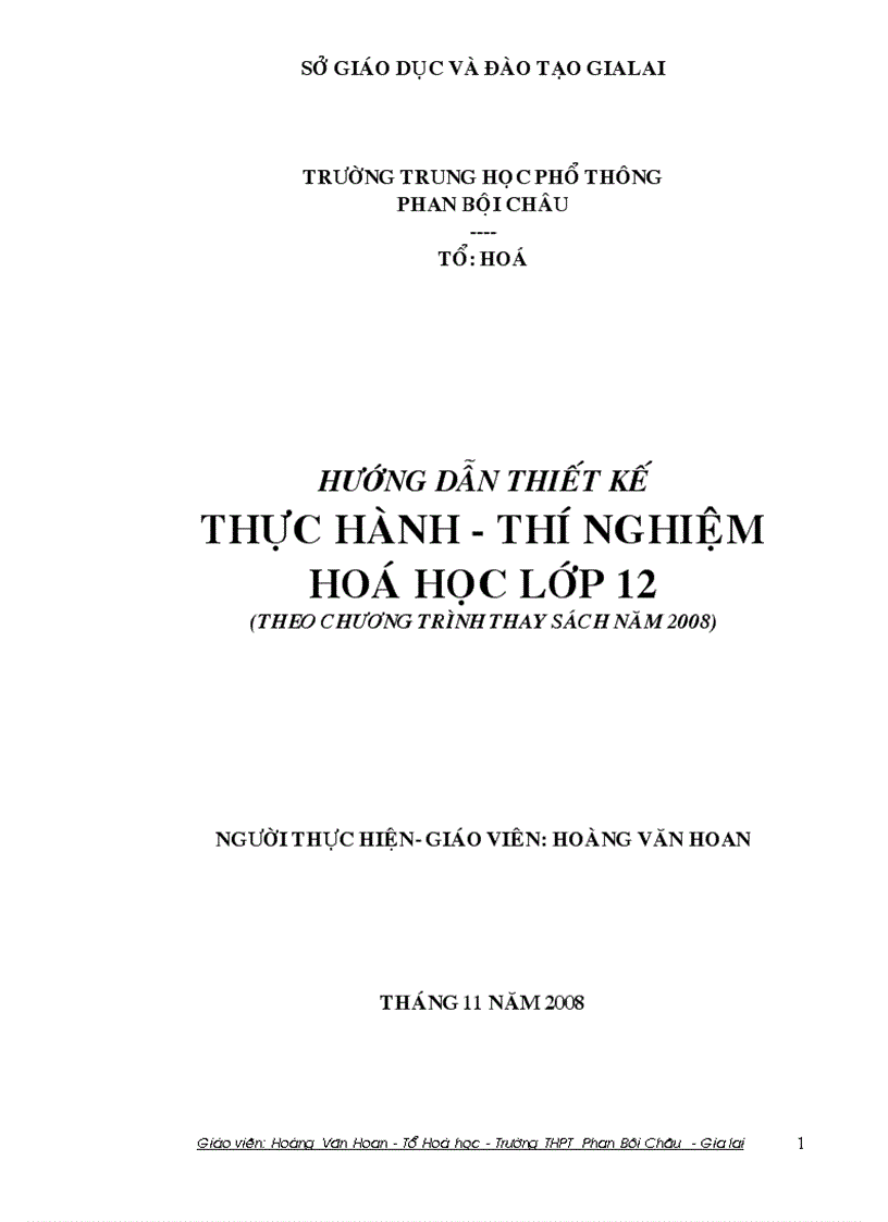 image for page Hướng dẫn thiết kế các thí nghiệm thực hành hóa học lớp 12 CB