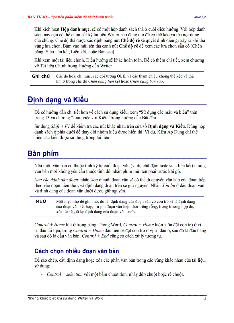 image for page Khác biệt giữa Word và Writer