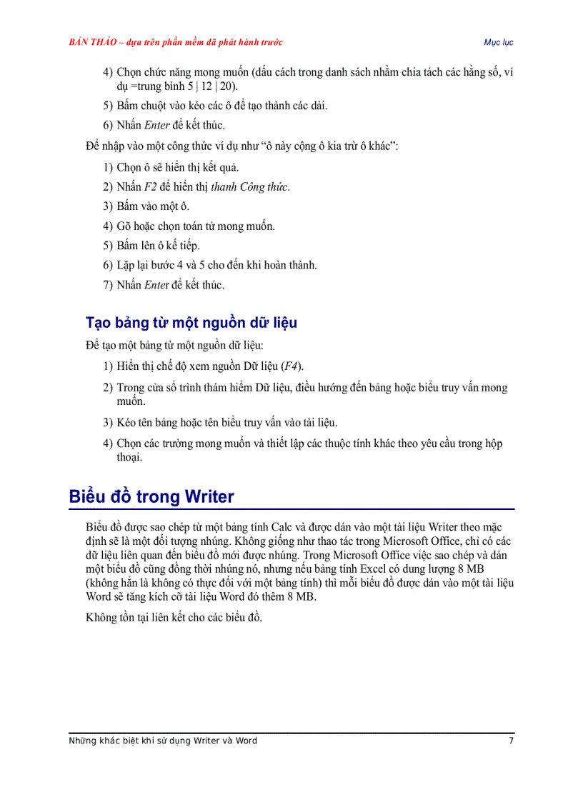 image for page Khác biệt giữa Word và Writer