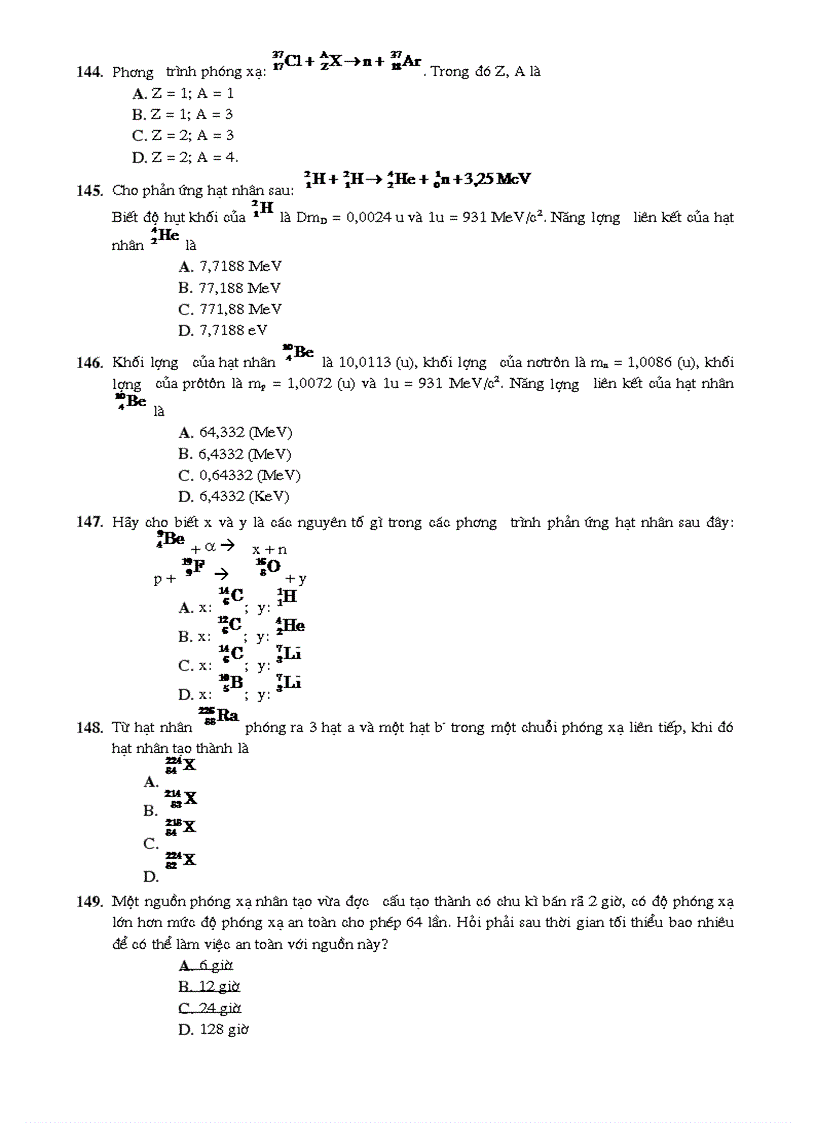 image for page 150 cau trac nghiem vat ly