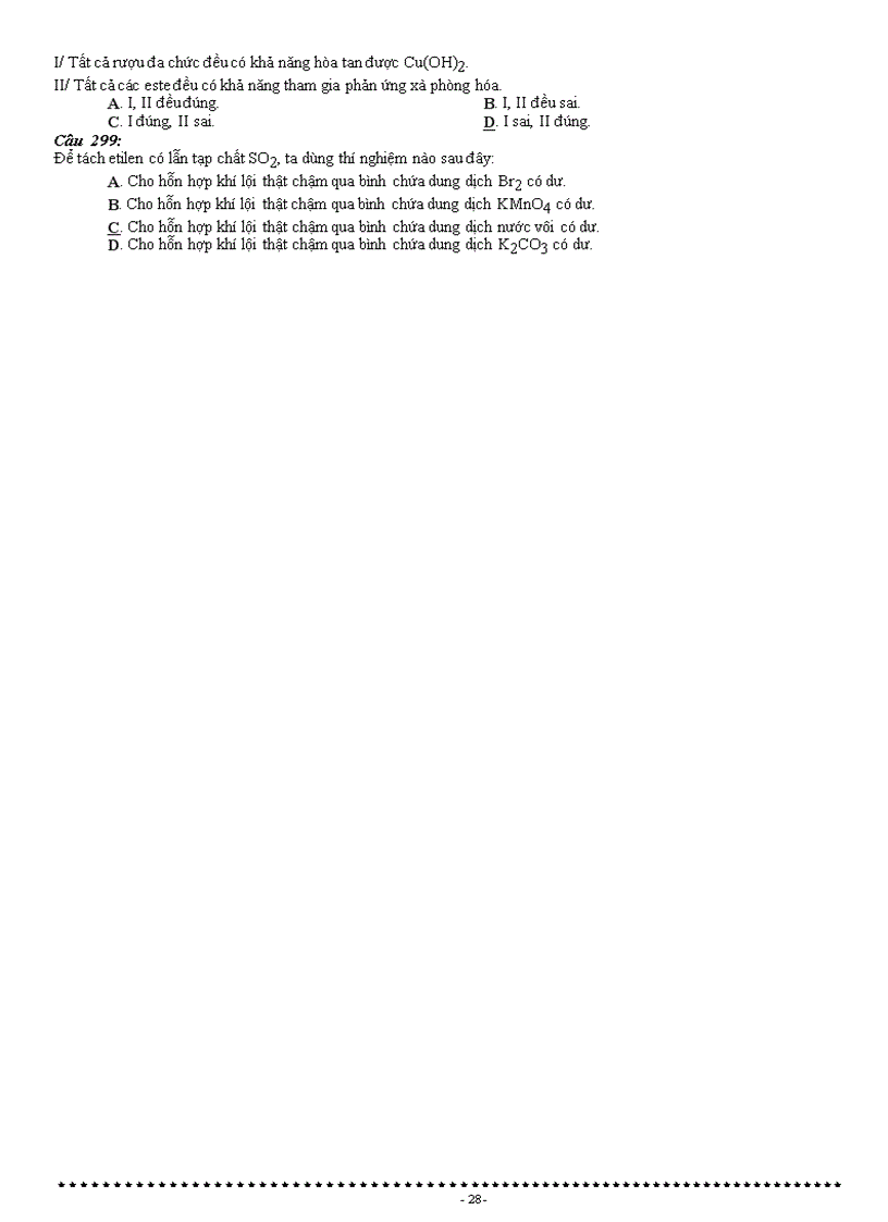 image for page 300 câu hỏi trắc nghiệm hóa
