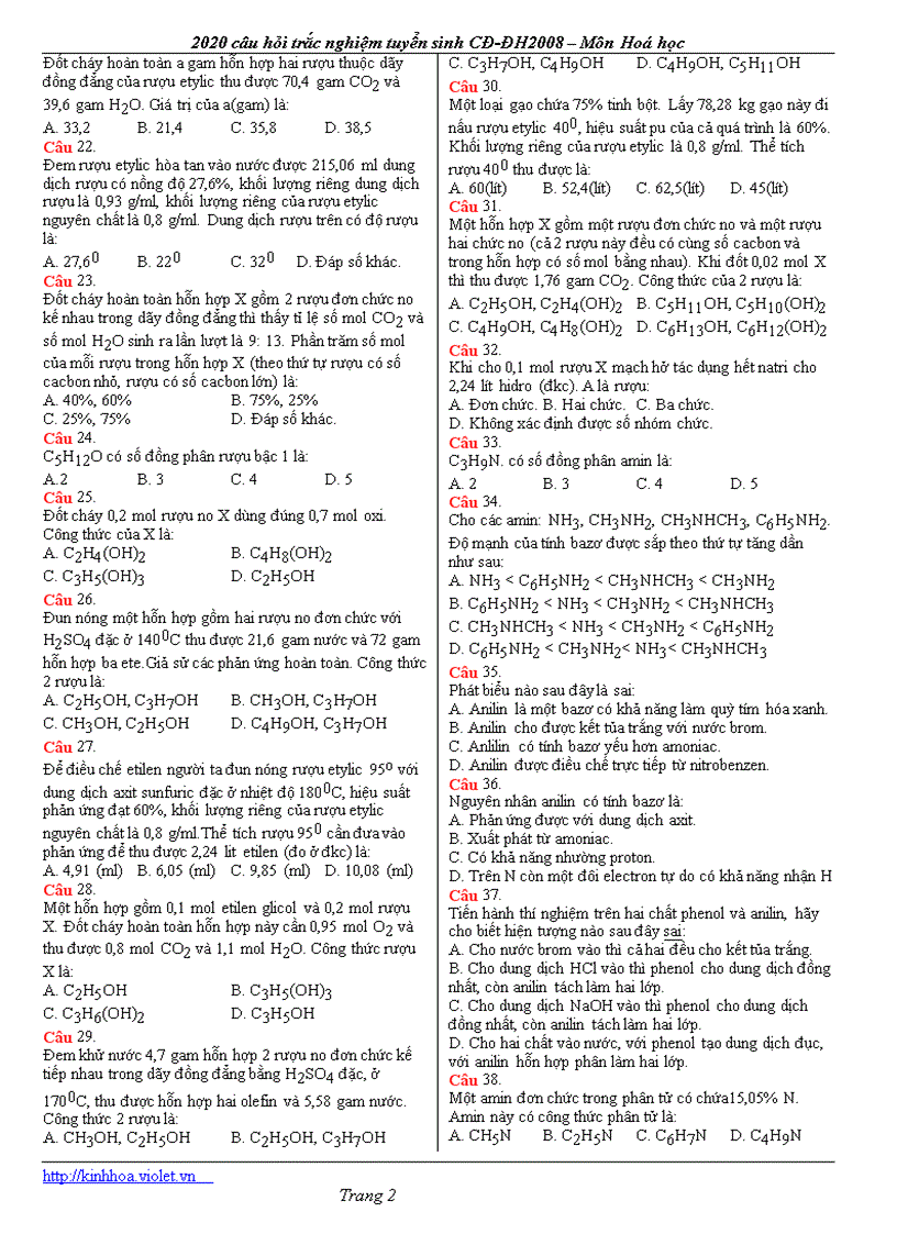 image for page 520 câu hỏi TN hóa học có đa