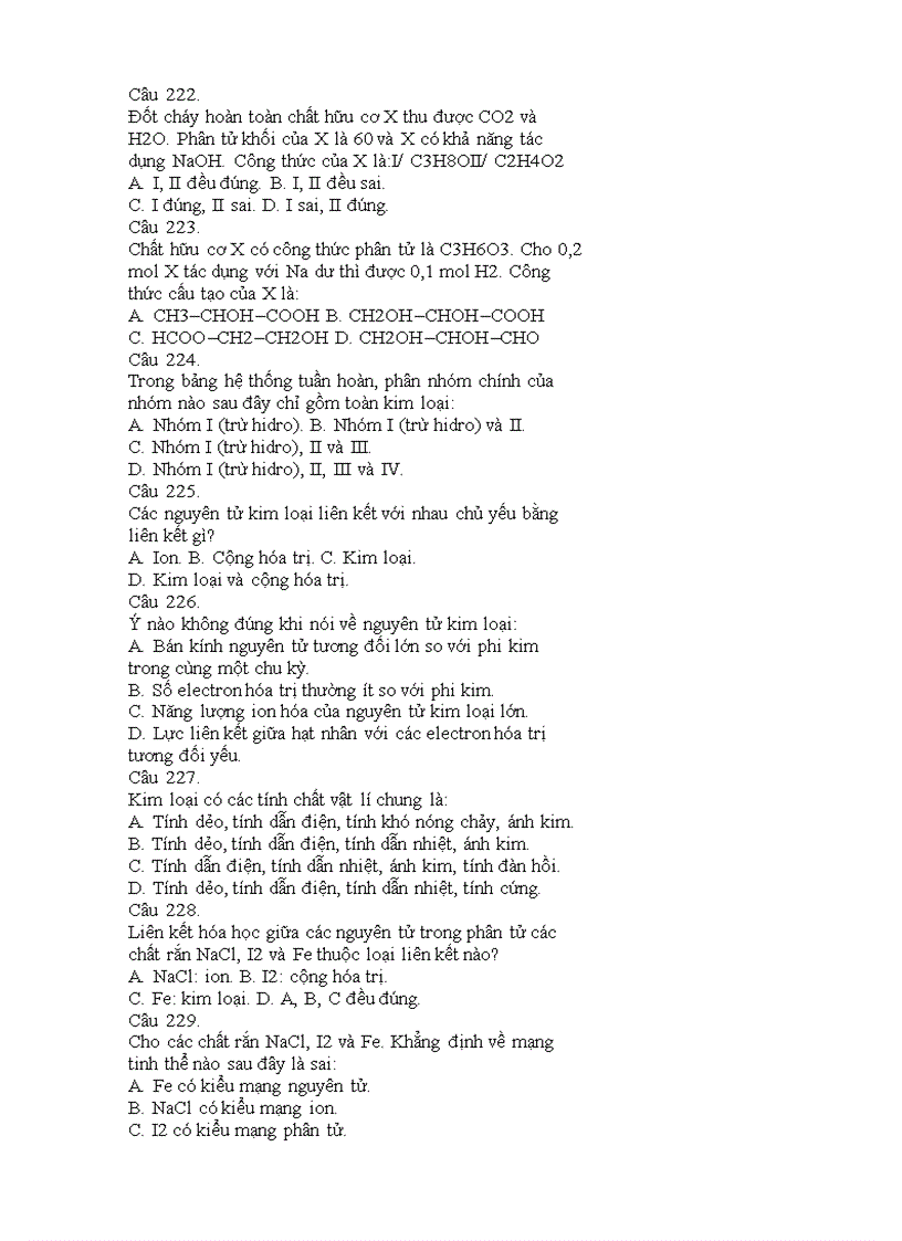 image for page 707 câu hỏi trắc nghiệm hóa l12