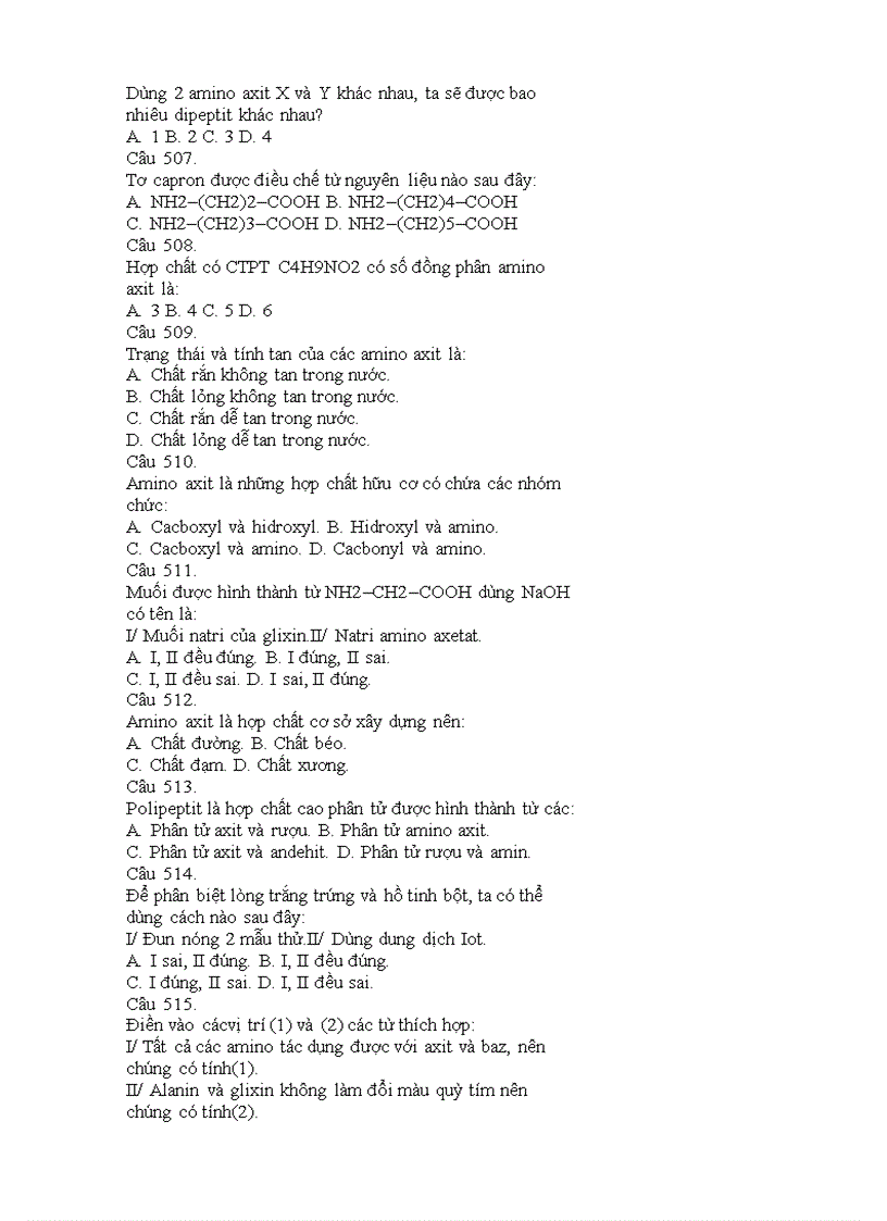 image for page 707 câu hỏi trắc nghiệm hóa l12