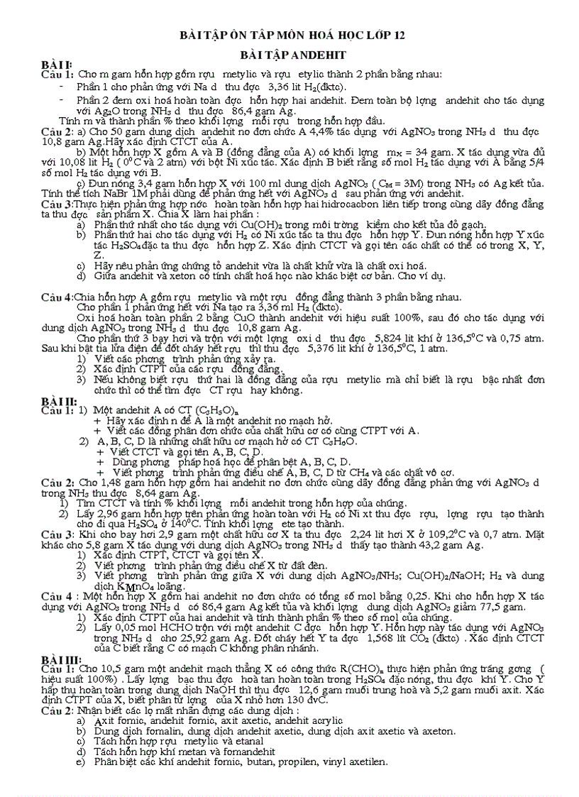 image for page Bài tập ôn môn hóa lớp 12