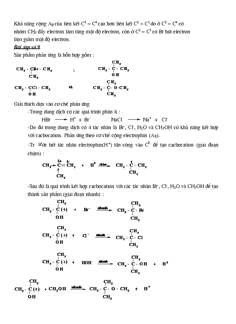 image for page Bài tập về cơ chế phản ứng