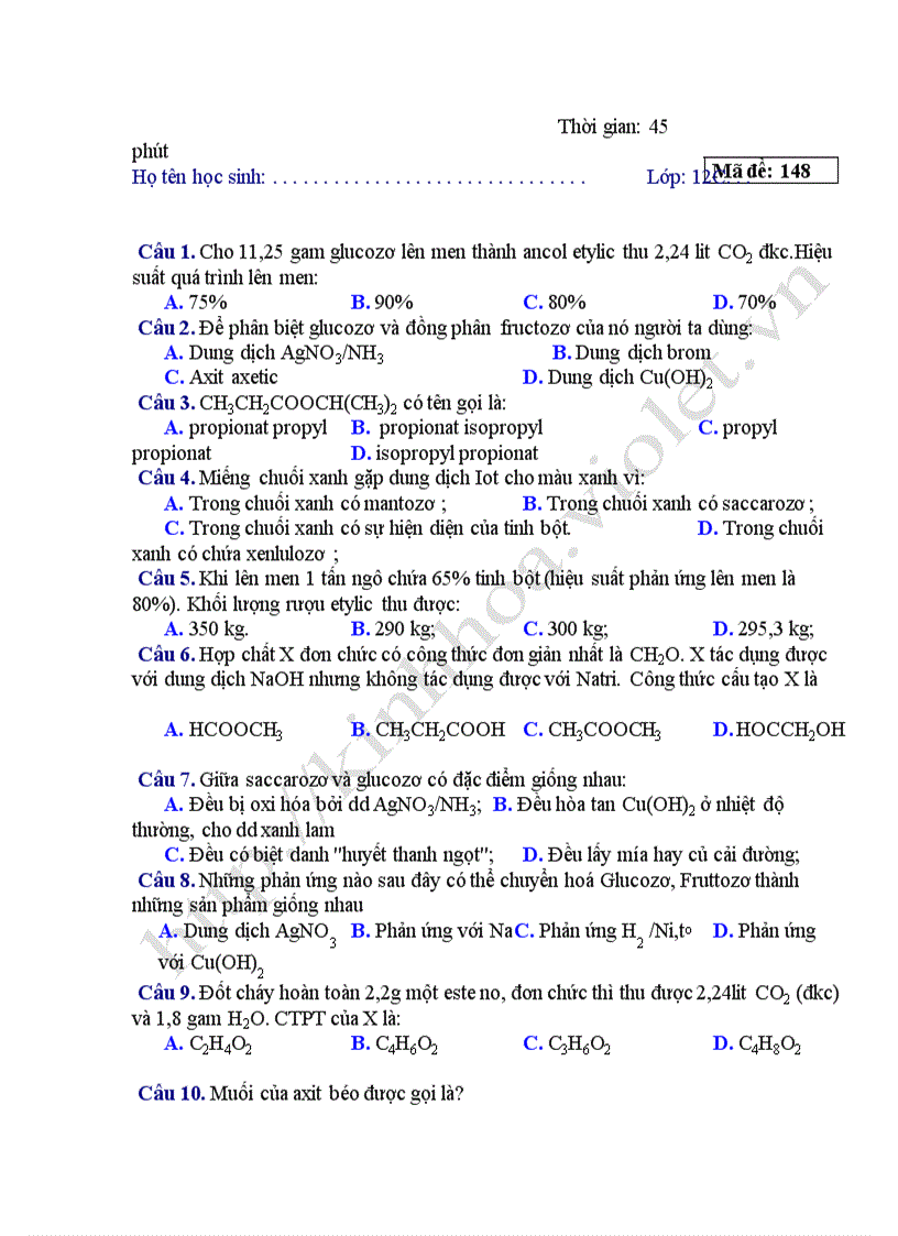 image for page Bộ đề ôn thi TN hóa 12 N C