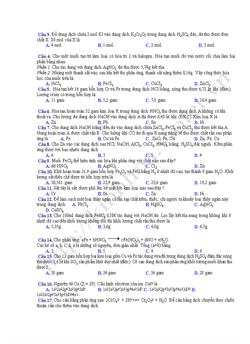 image for page Bộ đề ôn thi TN hóa 12 N C