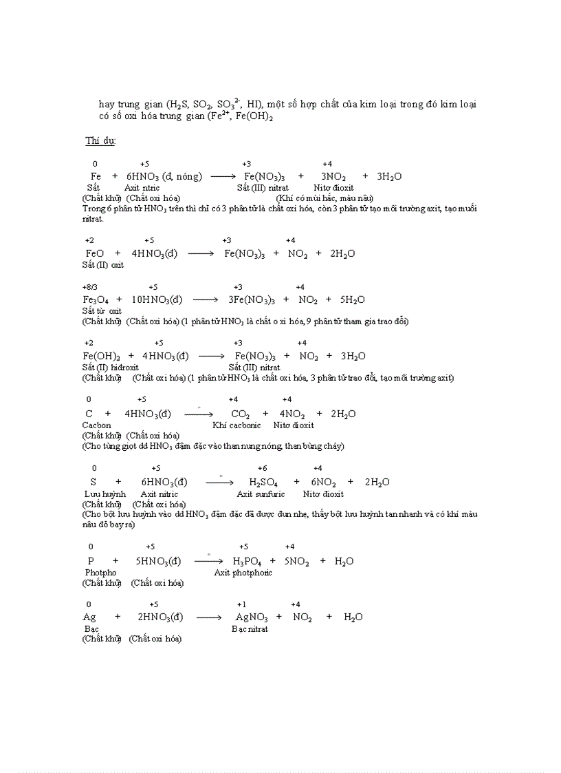 image for page Các phản ứng Oxi hóa khử thường gặp