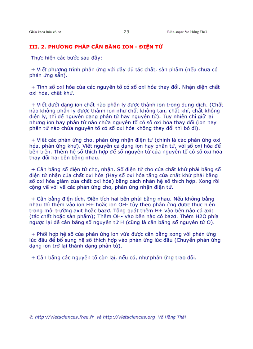 image for page Các phương pháp cân bằng phản ứng Oxi hóa Khử