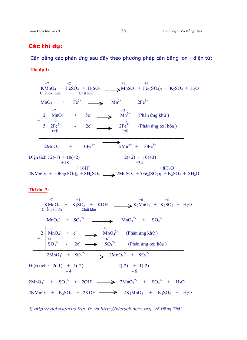image for page Các phương pháp cân bằng phản ứng Oxi hóa Khử