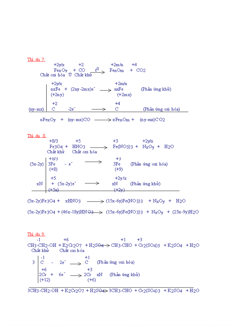 image for page Các phương pháp cân bằng phản ứng