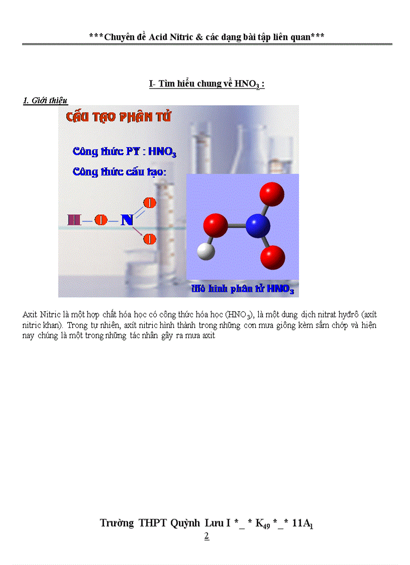 image for page Chuyền đề HNO3 và dạng bài tập liên quan hay cực
