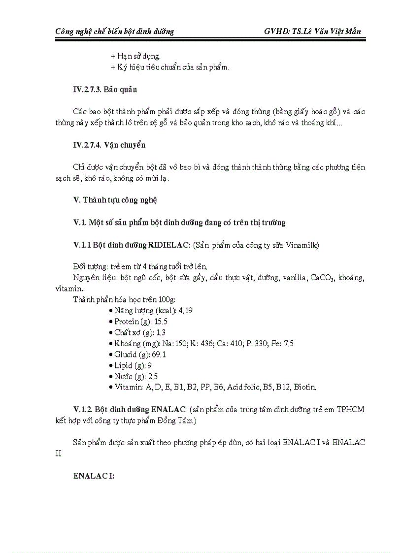 image for page Công nghệ chế biến bột dinh dưỡng