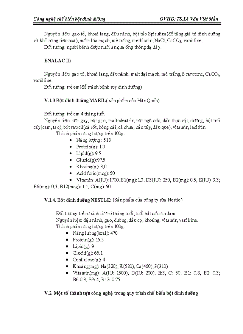 image for page Công nghệ chế biến bột dinh dưỡng
