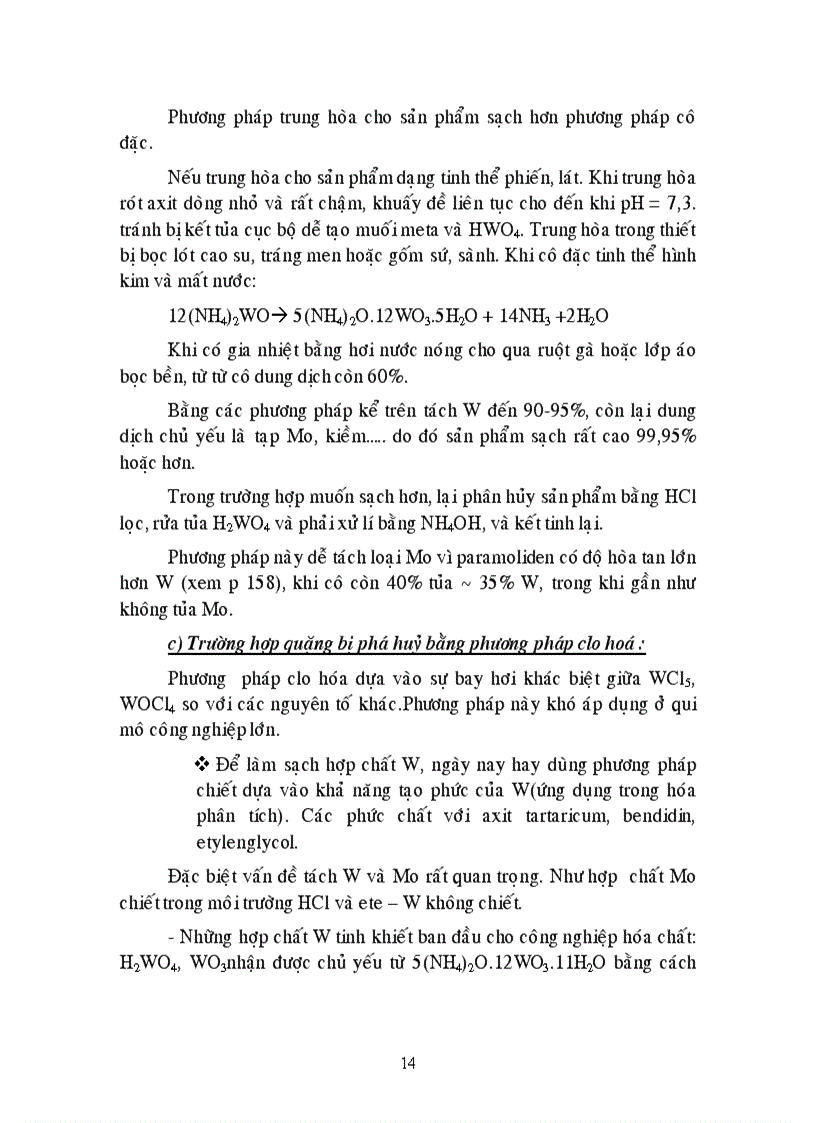 image for page Công nghệ Vonfram