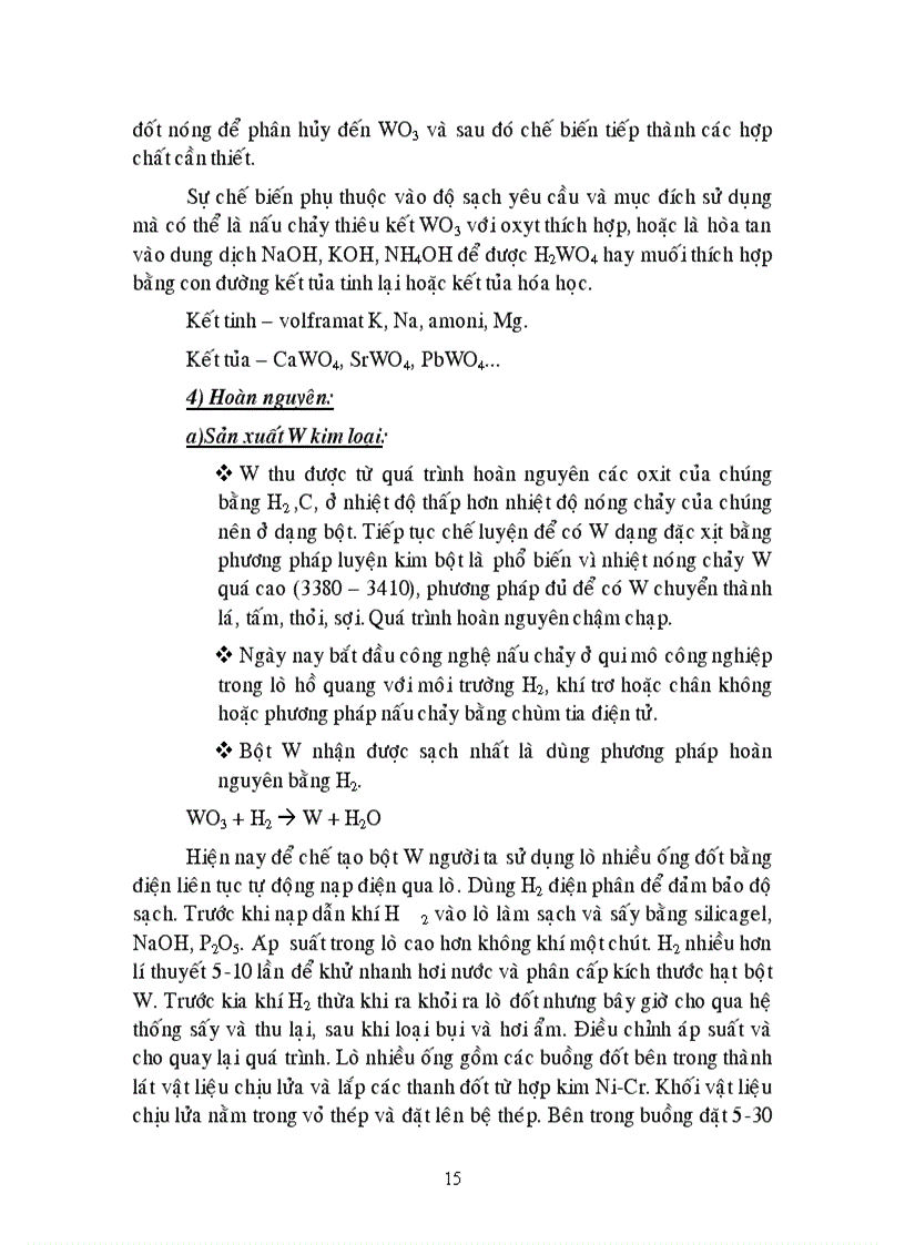 image for page Công nghệ Vonfram