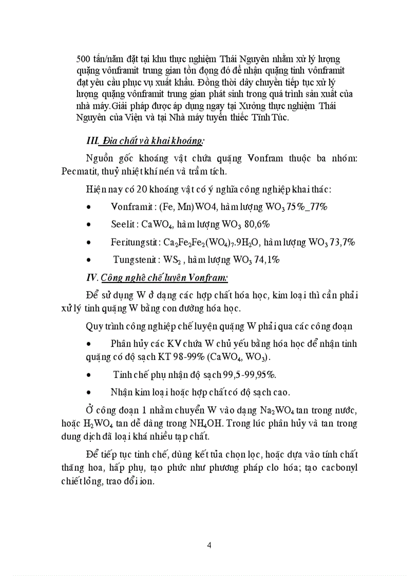 image for page Công nghệ Vonfram