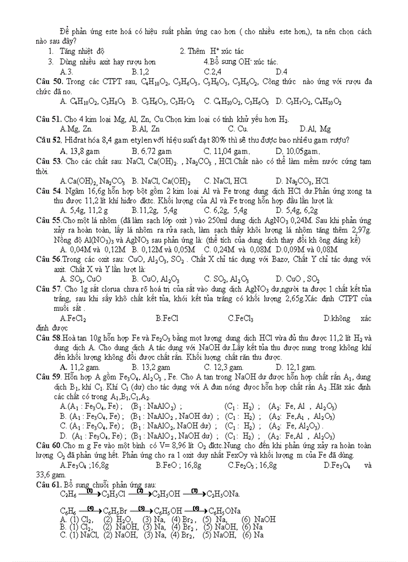 image for page Đề đấp án 500 câu hỏi trắc nghiêm hóa 12