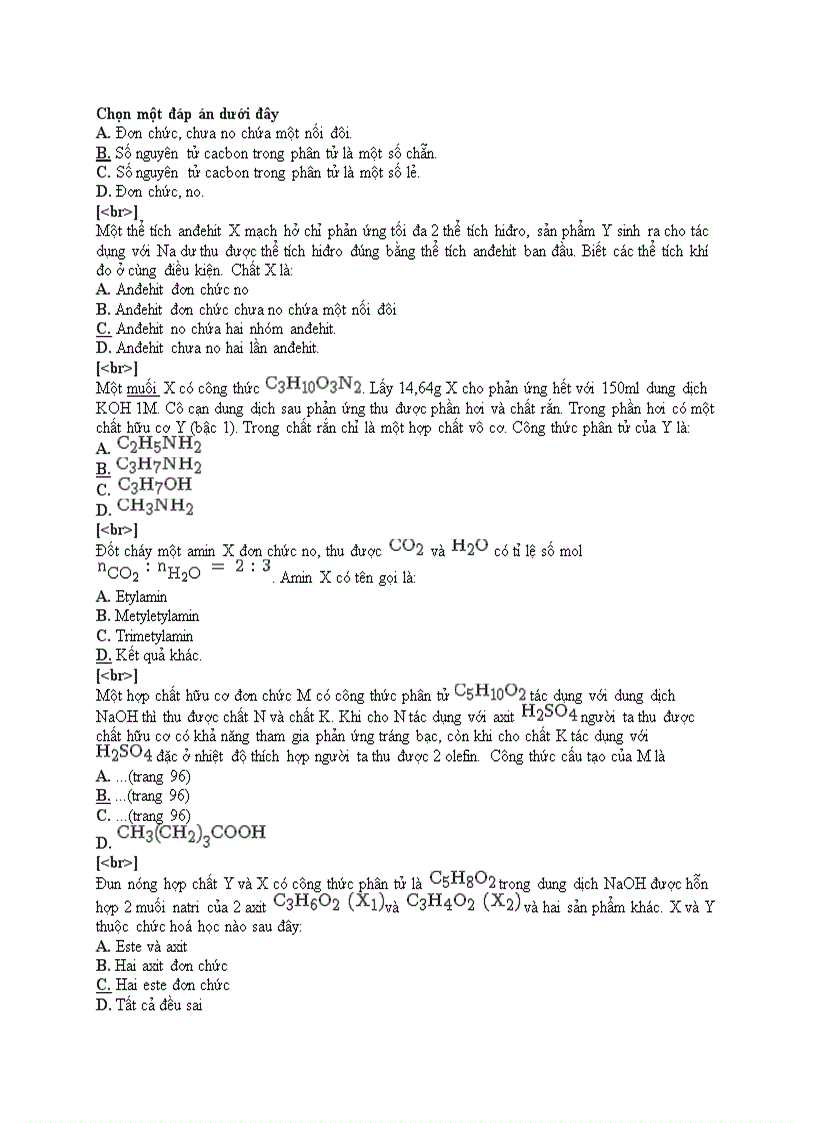 Đề thi trắc nghiệm môn hóa cấp 3 23