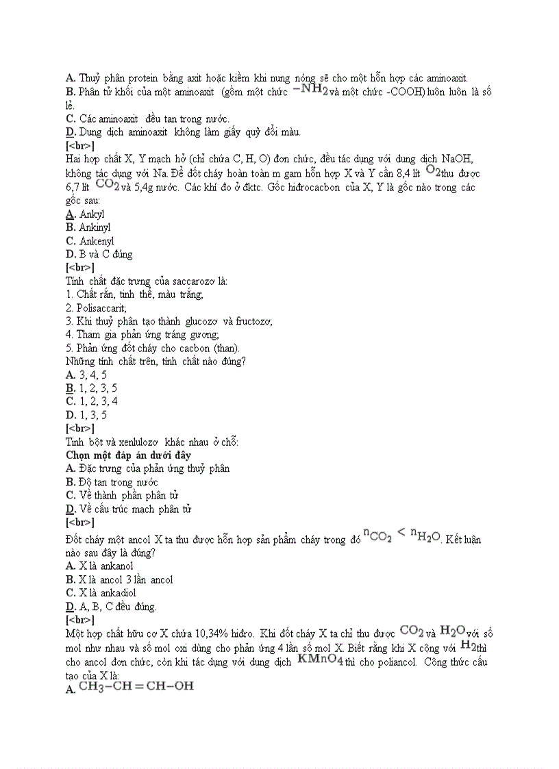 Đề thi trắc nghiệm môn hóa cấp 3 5