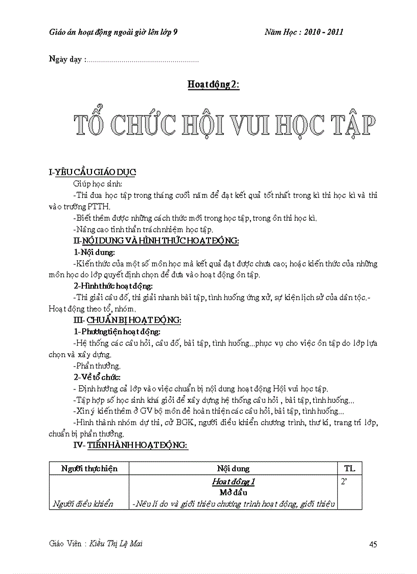 image for page HDNG lên lớp