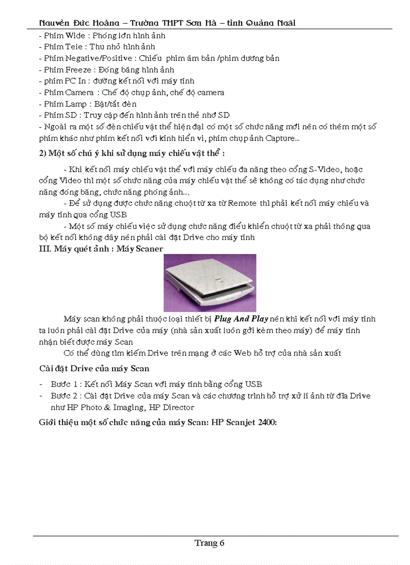 image for page Hướng dẫn sử dụng thiết bị dùng chung khi giảng dạy bằng giáo án điện tử